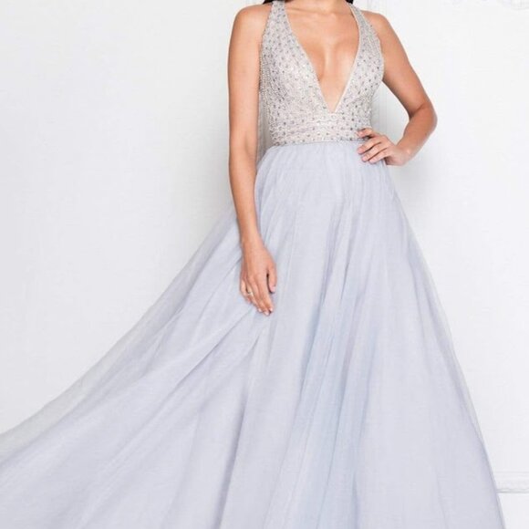 Terani Couture Dresses & Skirts - Terani Couture  Embellished Deep V-neck Ballgown size 4